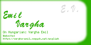 emil vargha business card